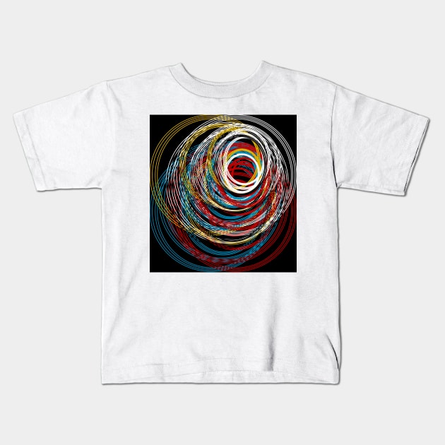 Optical Circular Illusion Abstract Geometric Kids T-Shirt by WBArtwork